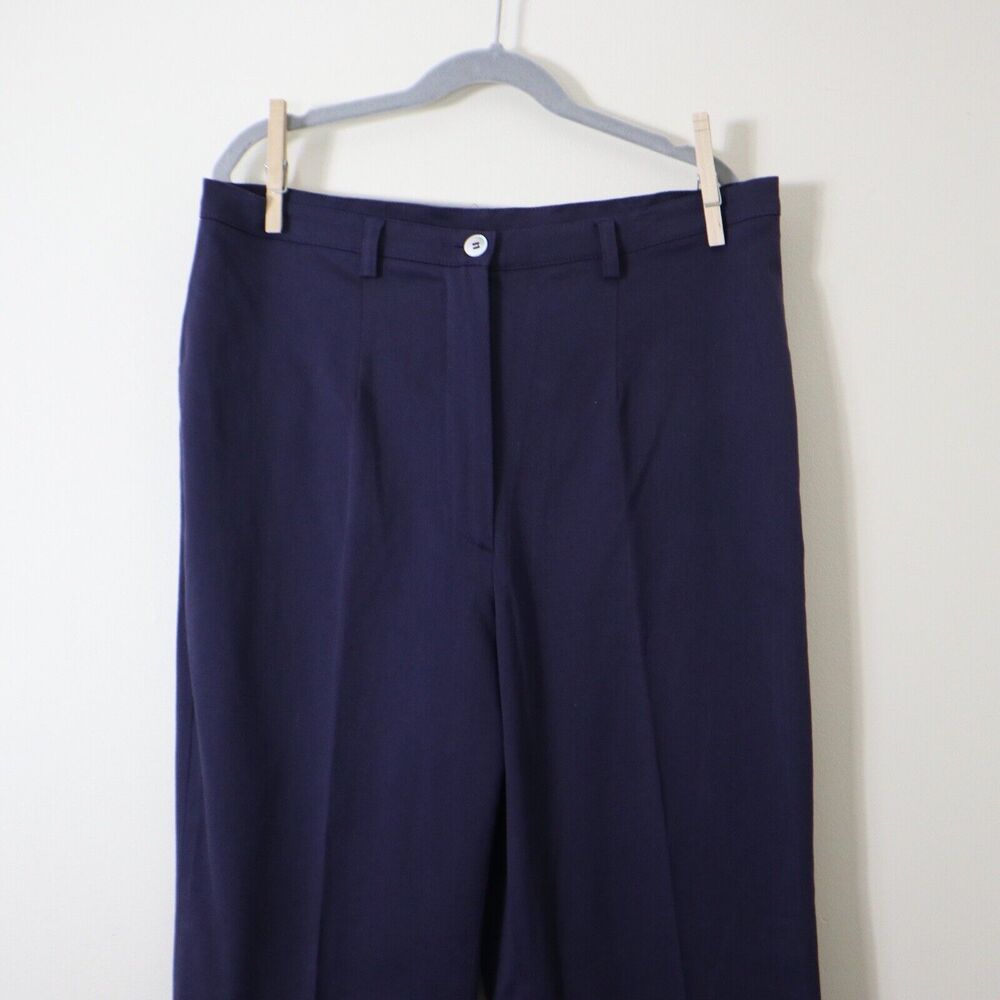 Piazza Sempione IT 46 US 10 High Rise Pants Straight Leg Blue Stretch Cotton - Picture 2 of 9